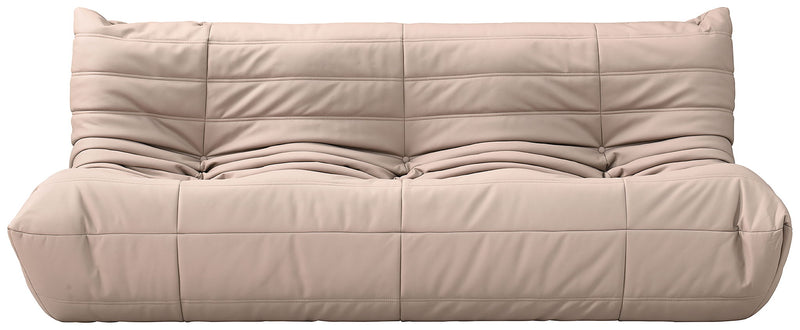 Relax - Vegan Leather 77.75" Upholstered Sofa - Tan