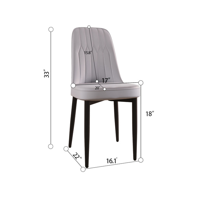 Modern Dining Chair With Cushions And Metal Legs