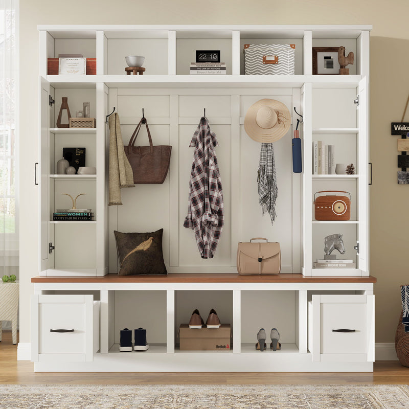 Hall Tree With Storage Bench, Entryway Coat Rack With Hooks
