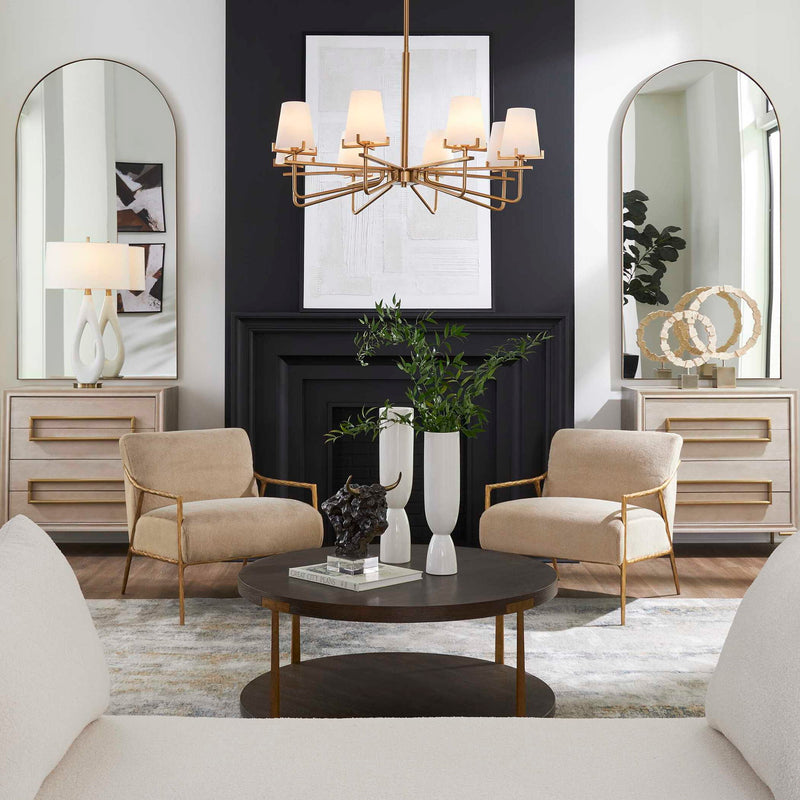 Lassen - 8 Light Chandelier - Brass