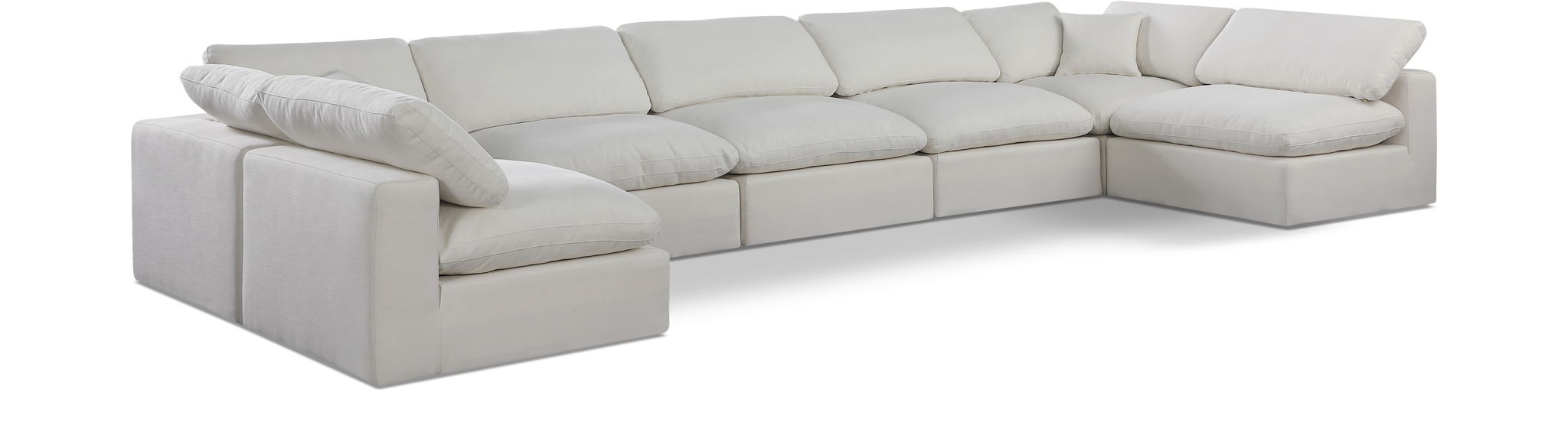 Comfy - 7 Piece Linen Modular Armless Sectional