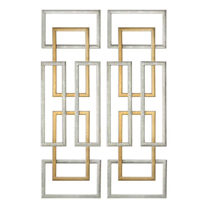 Aerin - Geometric Wall Art (Set of 2) - Gold