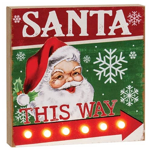 Believe/Joy/Santa LED Box Signs 3 Assorted