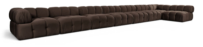 Orin - Velvet Performance Fabric Upholstered 8 Piece L-Shaped Sectional