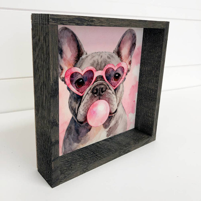 French Bulldog Heart Sunglasses Bubblegum - Grooming Salon