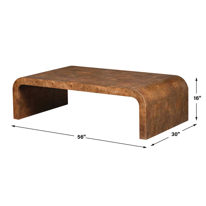 Carraway - Burl Wood Coffee Table - Woodtone