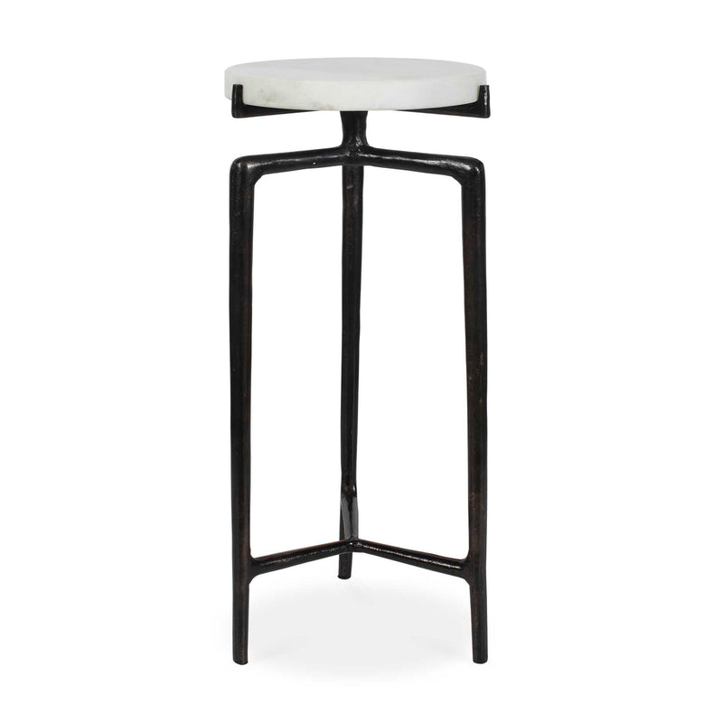 Tobias - Marble Slab Drink Table - Bronze / White