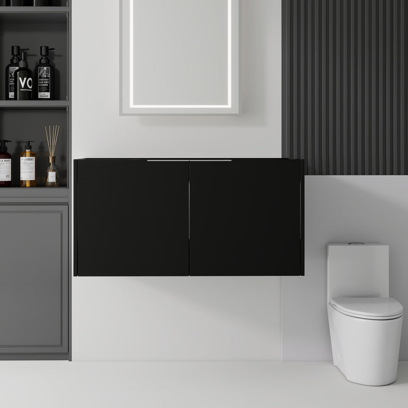 Floating Bathroom Vanity Cabinet With Soft Close Double Doors, Spacious Interior Storage, Wall Mounted, Cabinet Only