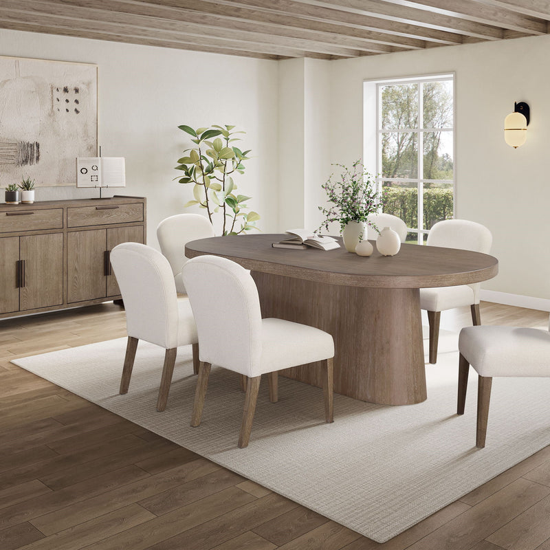 Trilogy - Oval Pedestal Dining Table - Cocoa