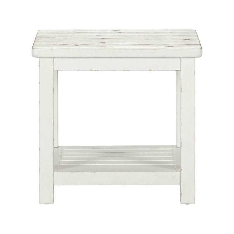 Backroads - End Table - Weathered White & Parchment Brown