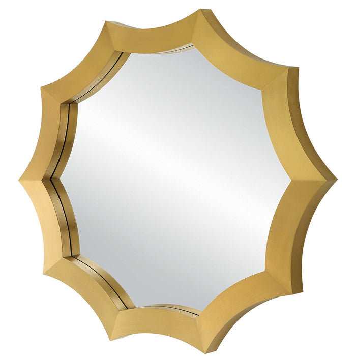 Flare - Brushed Brass Round Mirror