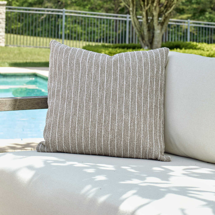 Involve - Outdoor Striped Pillow - Gray / White