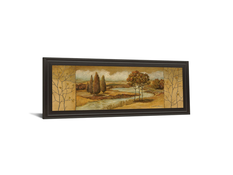 River Scene I - Framed Print Wall Art - Light Brown