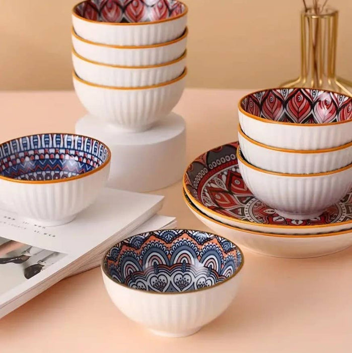 Ceramic mini rice bowl set of 6. Serving bowls for Miso Soup