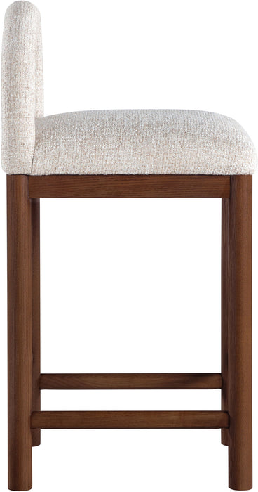 Conrad - Linen Counter Stool With Brown Legs