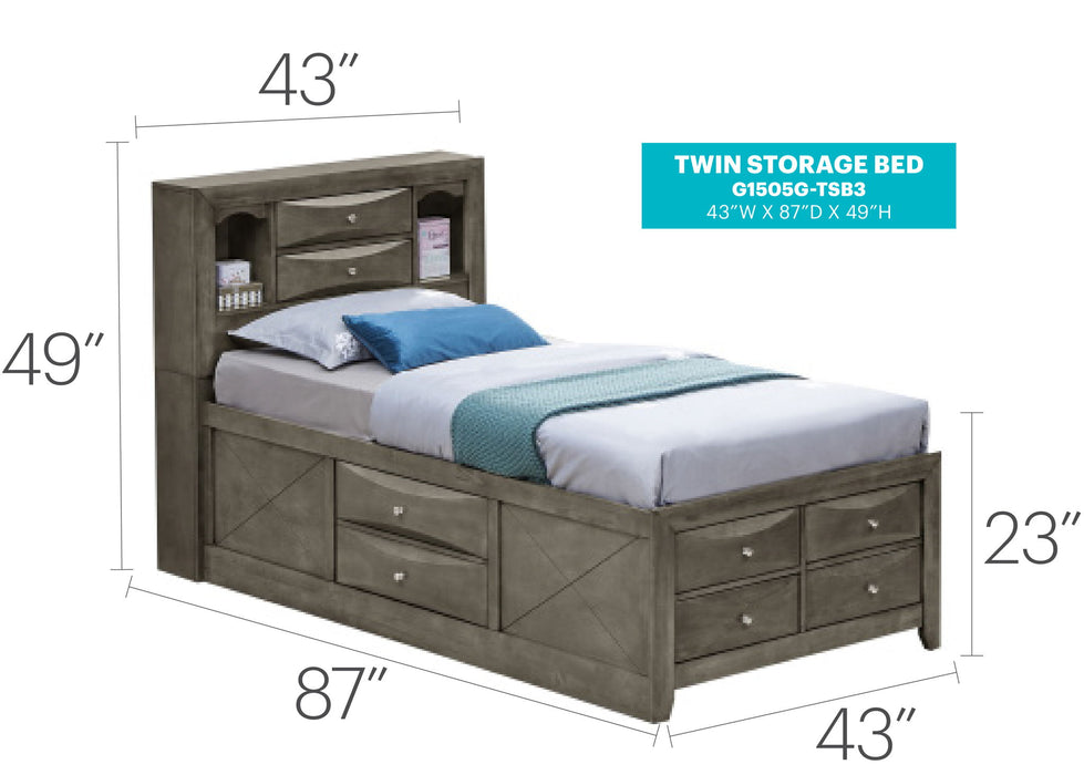 Marilla - Storage Bed With Bookcase Headboard