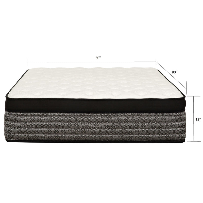 12" Premium Hybrid Mattress In A Box Soft Gel Memory Foam Top With Cooling Technology - Gray / White - Queen