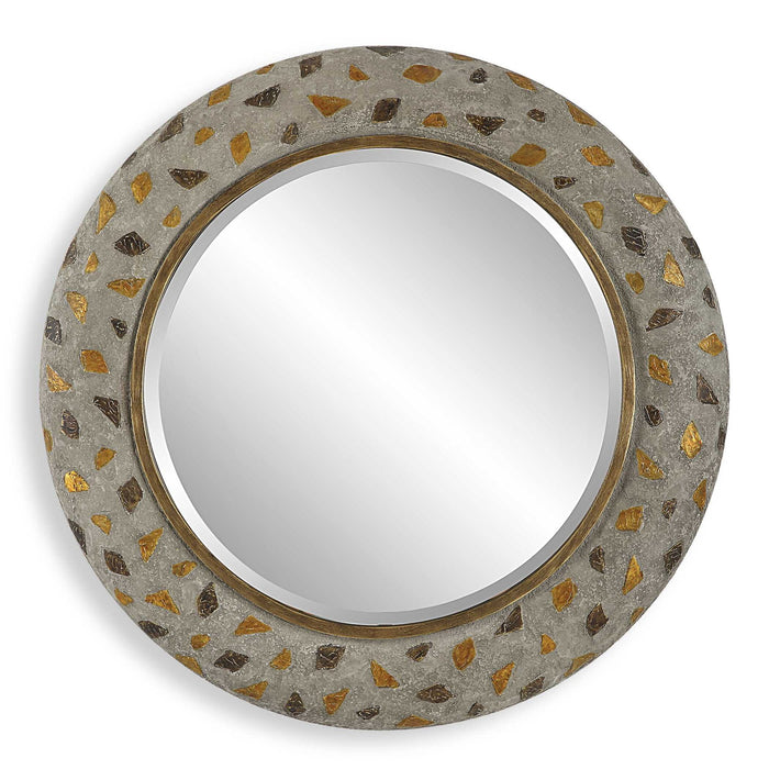 Copper Terrazzo - Round Mirror - Gold