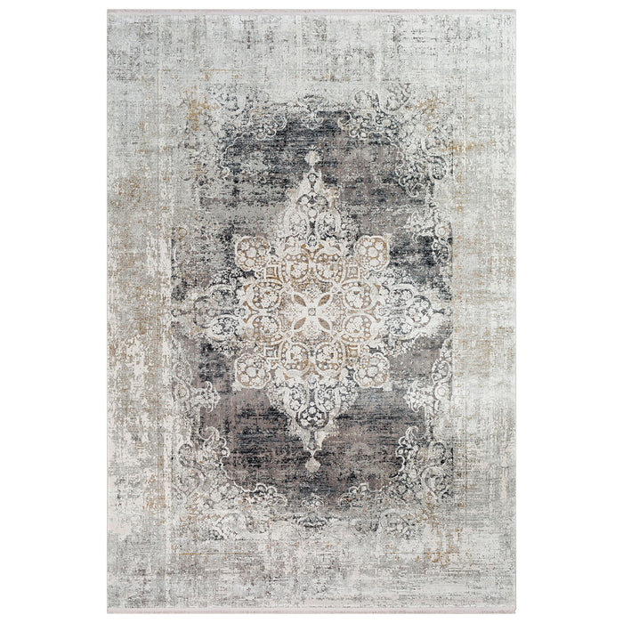 Poneto - Traditional 5 X 7.5 Rug - Pearl Silver