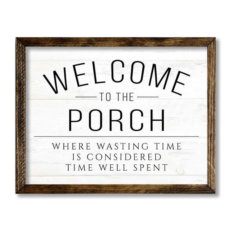 TIMBERLAND FRAME WELCOME TO THE PORCH WHITE