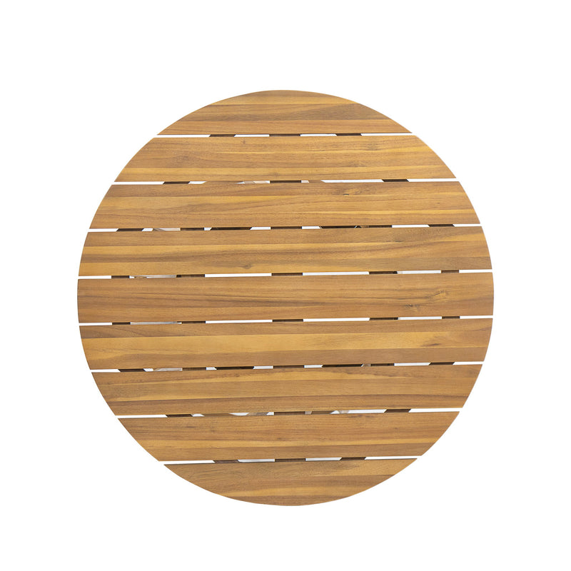 Outdoor Round Top Dining Table, Round Bistro Table - Teak