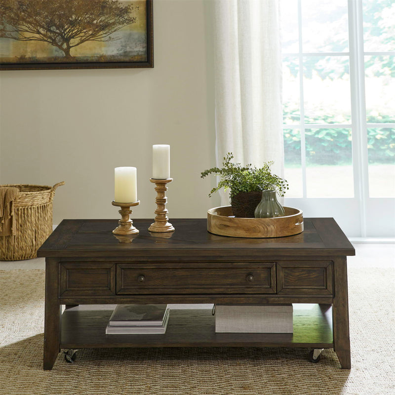 Paradise Valley - Rectangular Cocktail Table - Saddle Brown