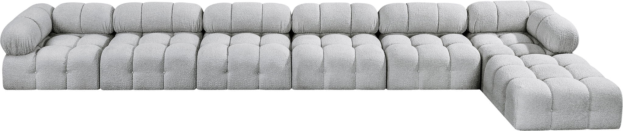 Ames - 7 Piece Boucle Fabric Modular L-Shaped Sectional