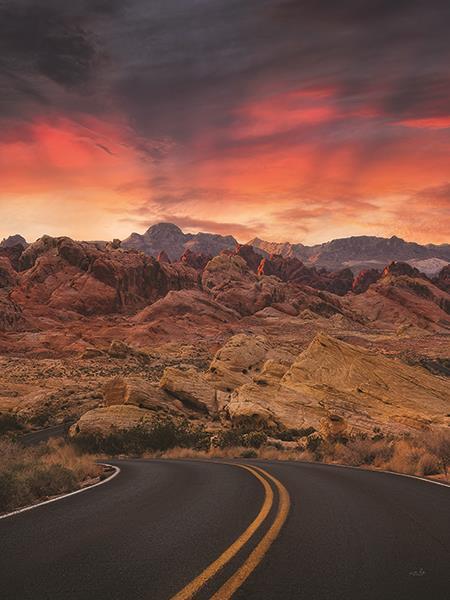 Sunset Valley Road By Martin Podt Photography (Small) - Orange