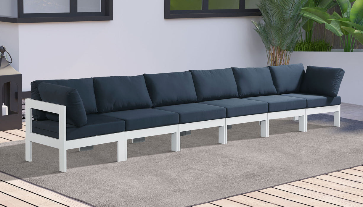 Nizuc - Outdoor Patio 6 Seat Modular Sofa With White Frame