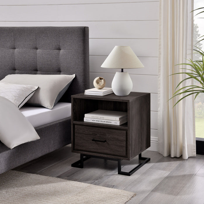 1 Drawer Nightstand - Charcoal