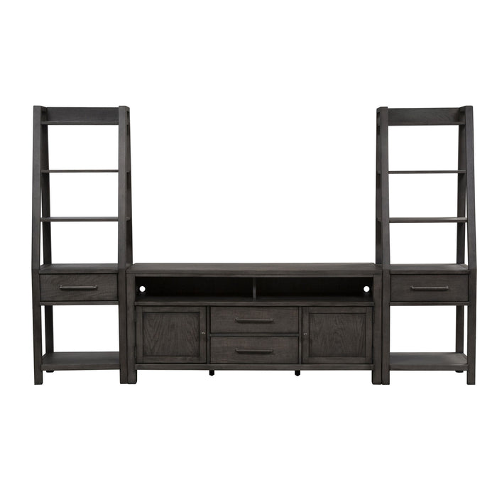 Modern Farmhouse - Entertainment Center With Piers - Dusty Charcoal