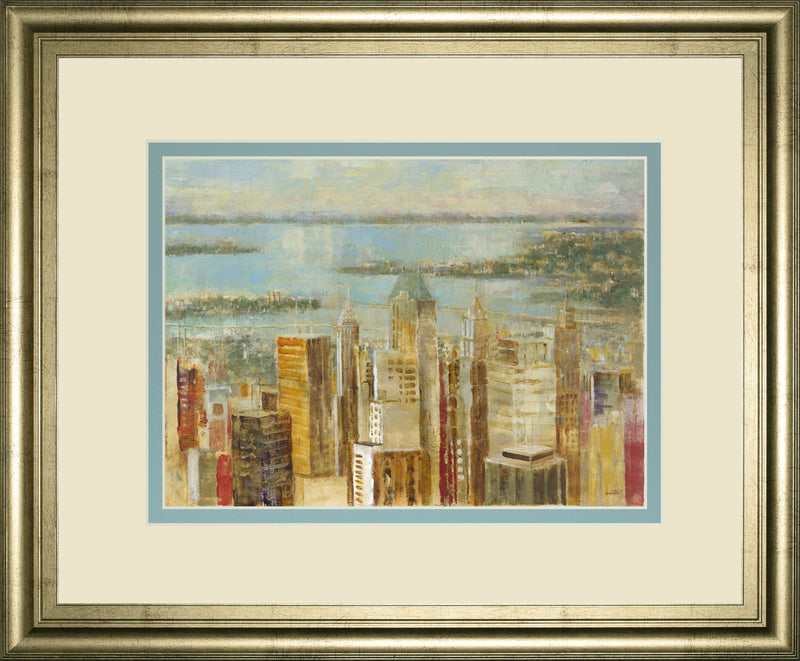 Cityscape By Longo - Framed Print Wall Art - Beige