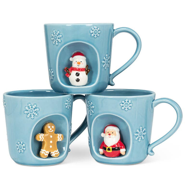 Snowflake Mug with Holiday Characters