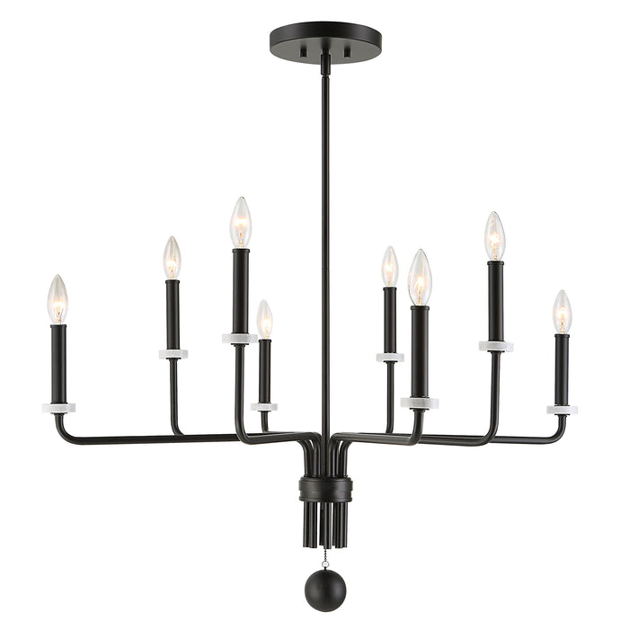 Ebony - Elegance 8 Light Chandelier - Black