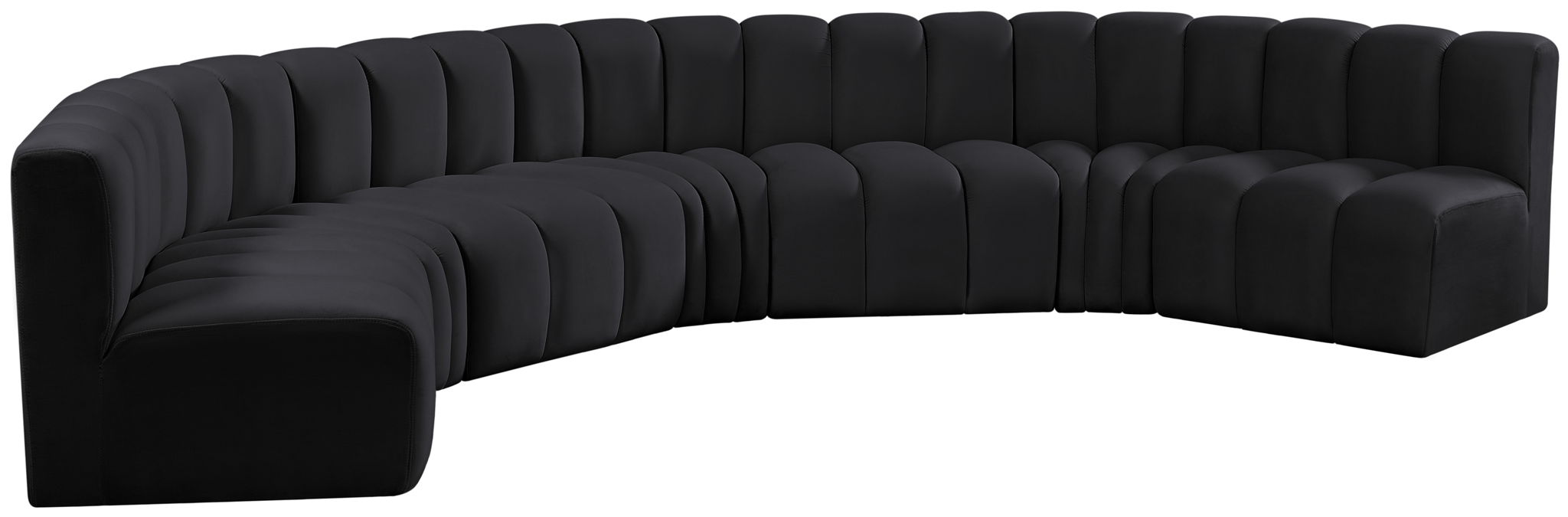 Arc - Velvet 7 Piece U-Shaped Modular Sofa