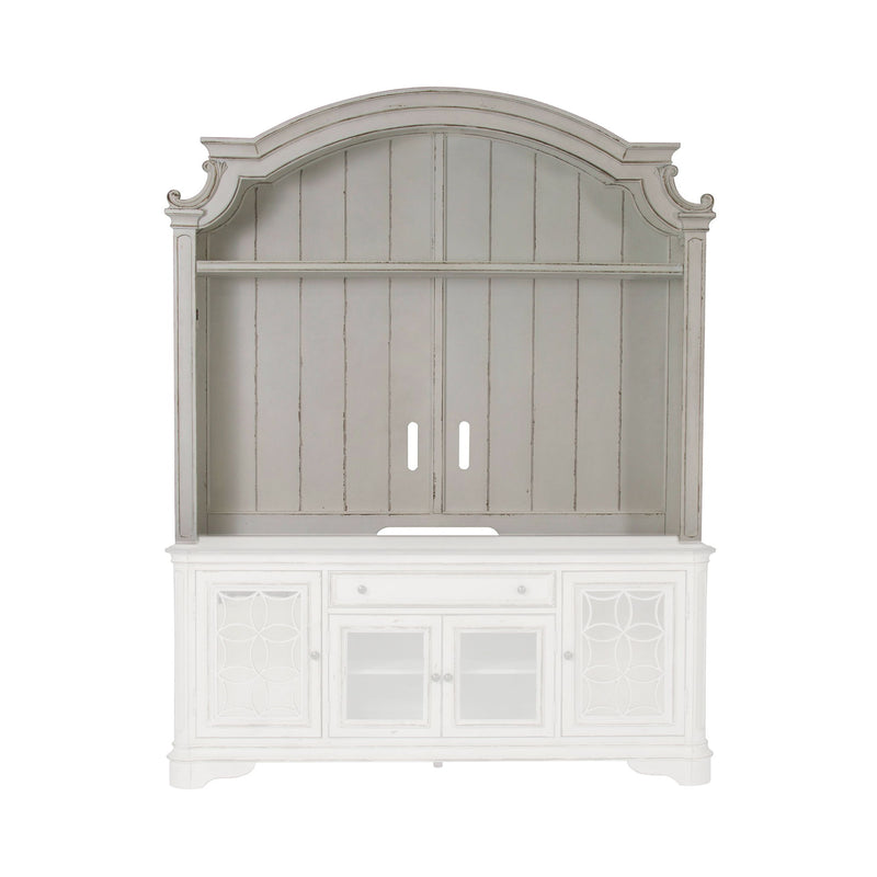 Magnolia Manor - Arched Entertainment Hutch - Antique White