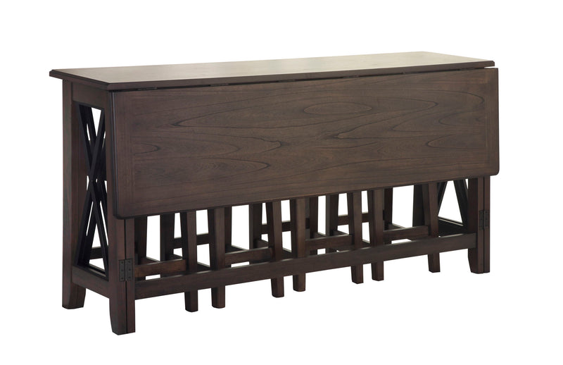Carmina - 5 Piece Drop Leaf Counter Set - Dark Brown