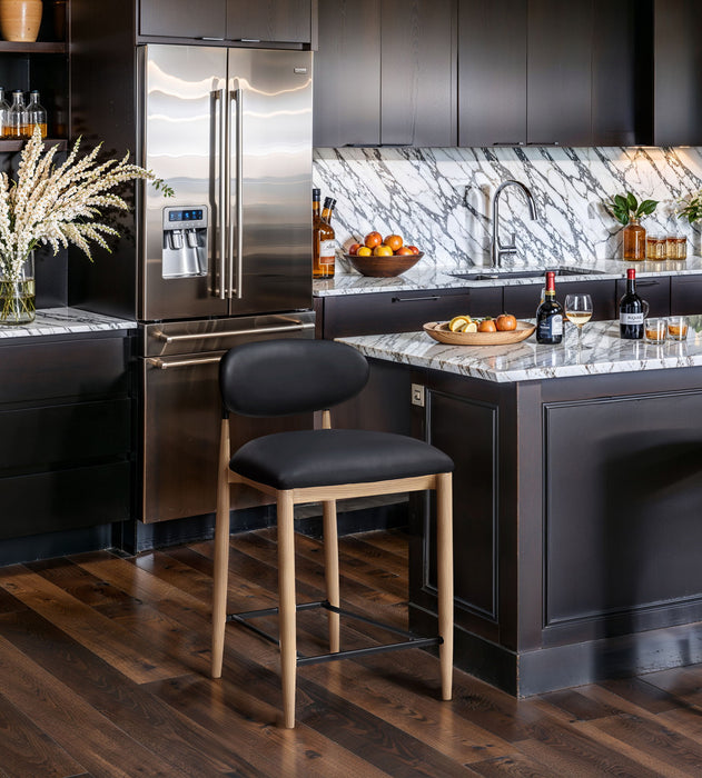 Riccio - Stool - Natural And Black Frame