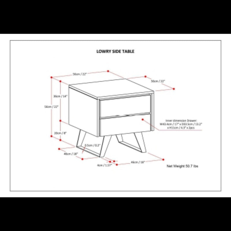 Lowry - Side Table - Natural