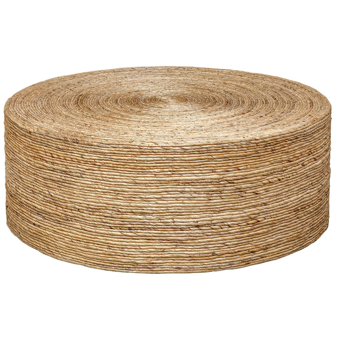 Rora - Woven Round Coffee Table - Light Brown