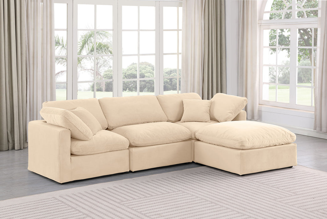 Indulge - Velvet 4 Piece Modular Sectional With Chaise