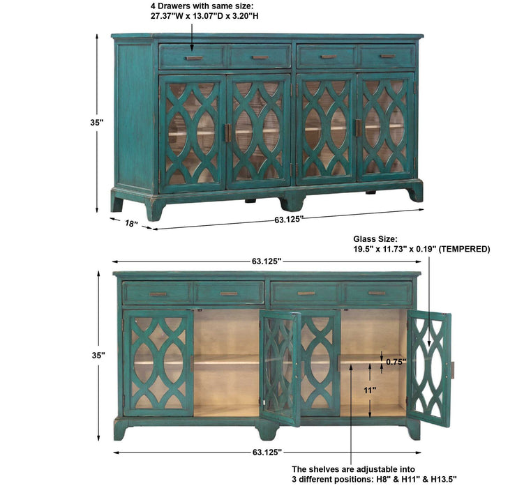 Oksana - Wooden Credenza - Green