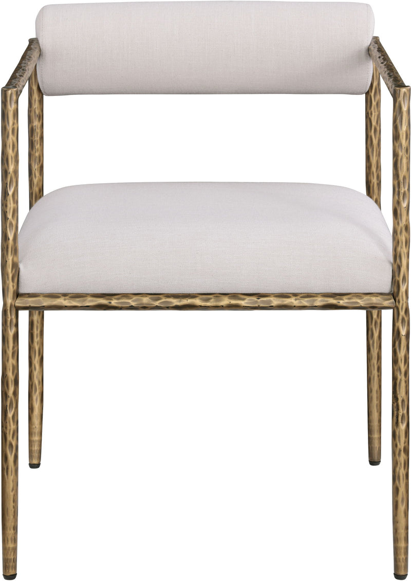 Axis - Linen Textured Beige Fabric Upholstered Dining Chair (Set of 2)