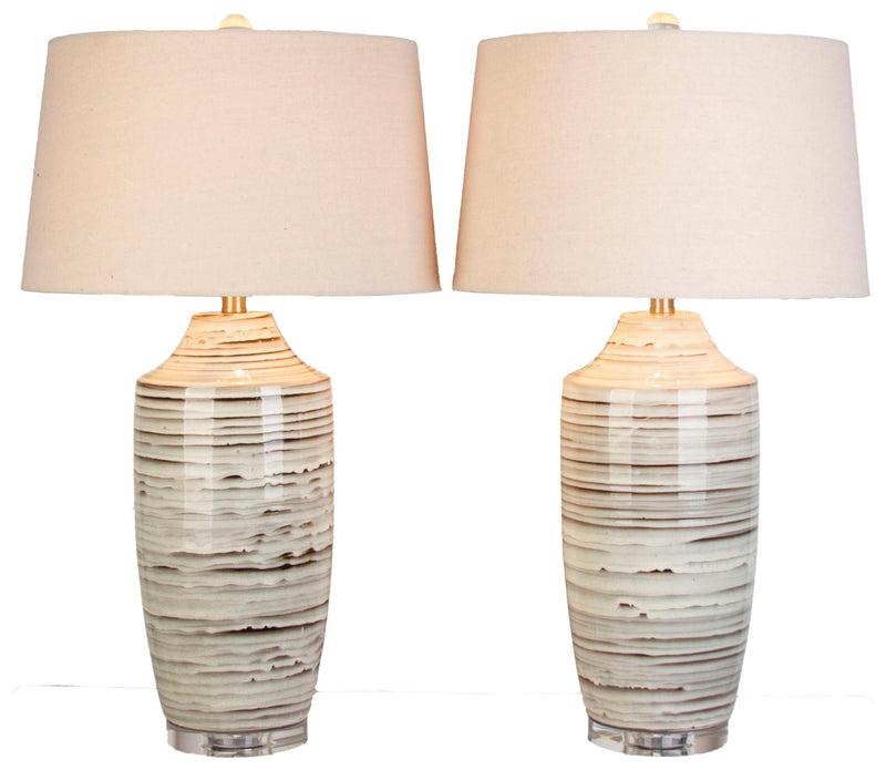 Shoreline Cadence - 31 X 17 - Ceramic Table Lamp (Set of 2) - Ivory