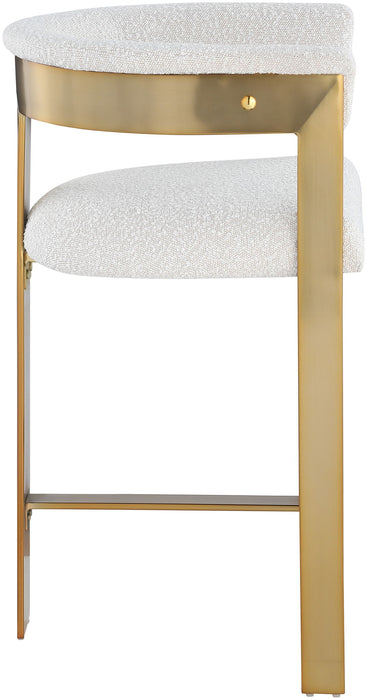 Romeo - Boucle Counter Stool With Gold Base (Set of 2)