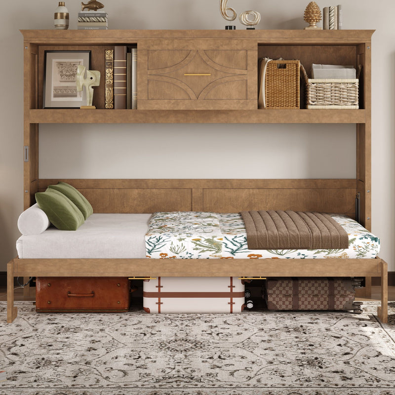 Murphy Bed With Charging Station And Drawer