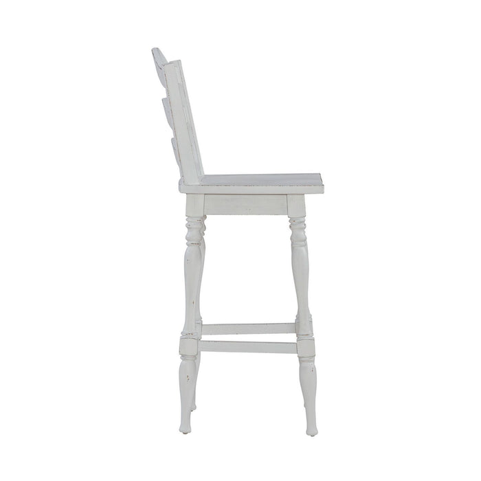 Magnolia Manor - Ladderback Swivel Bar Stool - White