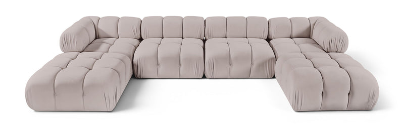 Orin - Velvet 6 Piece Modular Double Chaise Sectional