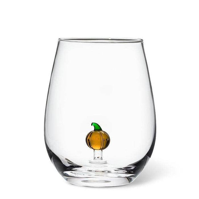 Pumpkin Stemless Wine Glass