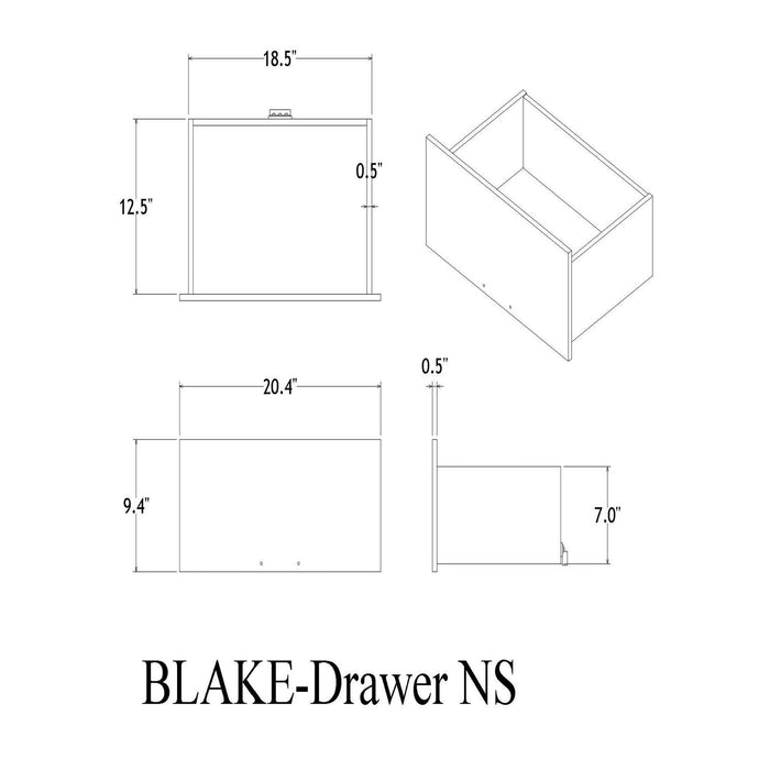 Lively - Nightstand With Glitter Detail And Thick Bar Handle Hardware - Black